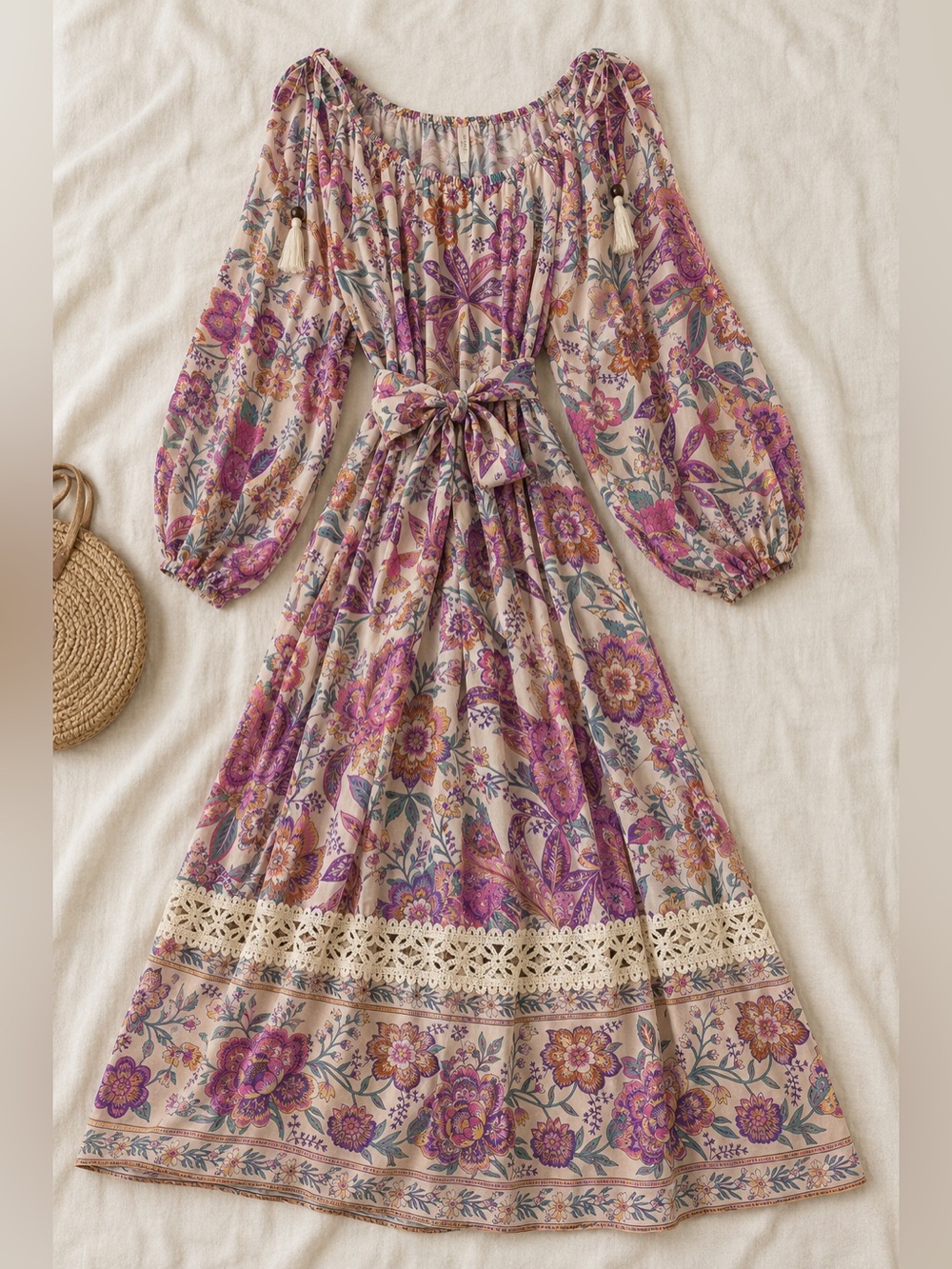 Spell Mojave Lily Gown Bohemian Floral Purple Pink Maxi Dress 3XL NWT - Picture 2 of 10